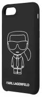 Чехол CG Mobile Karl Lagerfeld Liquid silicone Ikonik outlines Hard для iPhone SE 2020/8/7, Черный/Белый