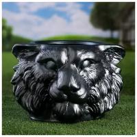 Фигурное кашпо "Голова тигра", символ года 2022, металлик, керамика, 12 л