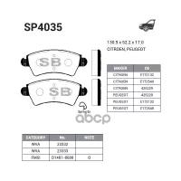 Колодки тормозные передние SANGSIN SP4035