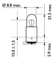 Лампа Philips Галогеновая T4w Ba9s 4w Philips арт. 13929MLCP