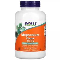 NOW Foods, Magnesium Caps, 400 mg, магний в капсулах, 400 мг, 180 растительных капсул