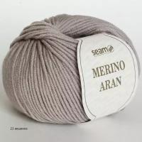 Пряжа Seam Merino Aran Сеам Мерино Аран, 22 вешенка, 100% мериносовая шерсть экстрафайн супервош, 50г, 87м, 1 моток