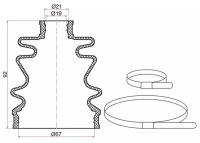 C1042 SAT Пыльник шруса наружный SZ SX4 YA/YB11 AT, 06-,внутренний KIA PICANTO 04-11 (2 хомута.резина)
