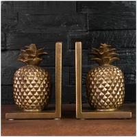 Набор из 2-х держателей для книг Bookend Golden Pineapples