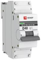 Автоматический выключатель 1P 40А (D) 10kA ВА 47-100, EKF PROxima