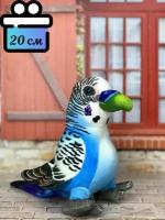 Мягкая игрушка Попугай небесно-голубой 20 см