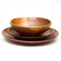 Набор тарелок из натуральной пихты Magistro, 3 шт,25 см, 20,5 см, 18 см, цвет коричневый (1 шт