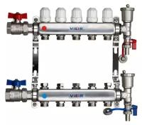 Коллекторная группа с кранами из нержавеющей стали VIEIR 1" х 3/4" 10 выходов