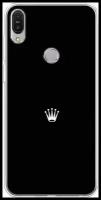 Силиконовый чехол на Asus ZenFone Max Pro ZB602KL / Асус Зенфон Макс Про ZB602KL Белая корона на черном фоне