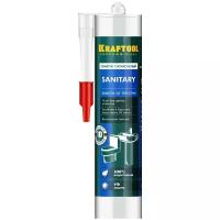 KRAFTOOL Sanitary 300 мл прозрачный, Санитарный силиконовый герметик (41255-2)