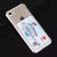 Прозрачный чехол на iPhone 6 / 6s с кармашком для карточки