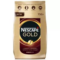 Кофе растворимый Nescafe Gold сублимированный с добавлением молотого, пакет, 6 уп. по 750 г