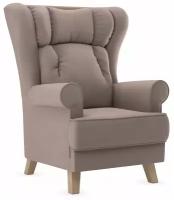 Кресло Первый Мебельный Лацио Серый, микровелюр Натуральный, лак