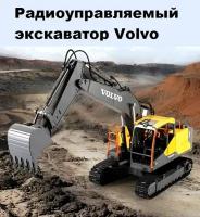 Экскаватор Double Eagle Volvo EC160E (E568-003), 1:16, 61 см, ковш, черный/желтый