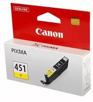 Картридж струйный CANON (CLI-451Y) Pixma iP7240 и другие, желтый, оригинальный, 6526B001