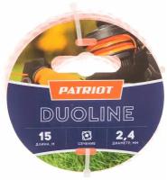 Леска для триммера PATRIOT Duoline D 2.4 мм, L 15 м