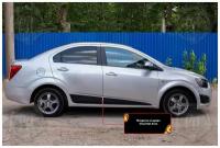 Молдинги на двери (4 шт) Chevrolet Aveo 2011-2015 (седан)