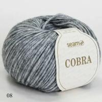 Пряжа Seam Cobra Сеам Кобра 08, 70% хлопок 21% мериносовая шерсть 9% альпака, 50 г, 100 м, 1 моток