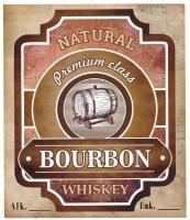 Этикетка для бутылок самоклеящаяся "BOURBON" 85*100 мм, 25 шт