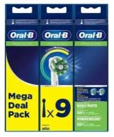 Насадки Oral-B Cross Action CleanMaximiser White для электрической зубной щетки, 9 шт., для тщательного удаления налета