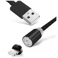 Кабель магнитный USB/Lightning (Apple), Amaze, плетённый, чёрный