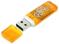 Флеш-диск 32 GB, SmartBuy Glossy, USB 2.0, оранжевый