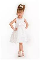 Платье Cascatto, размер 7-8/116-122, белый, розовый