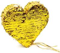 Пиньята Сердце золотое с лентами