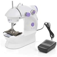 Мини швейная машинка электрическая портативная с педалью Mini Sewing Machine