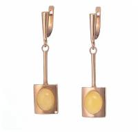 Серьги Amberprofi, серебро, 925 проба, золочение, янтарь