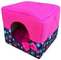 Домик для кошек и собак Клампи Куб-Трансформер, М, 43х43х40 см, розовый