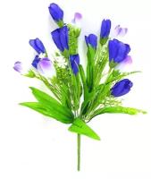 Искусственные тюльпаны синие (букет) / Искусственные цветы для декора/