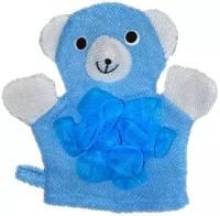 IBRICO/Мочалка-рукавичка, губка детская для купания малышей (Голубой)
