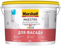 MARSHALL Краска MAESTRO фасадная акриловая BW глубокомат. 9 л (нов)