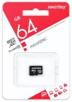 SmartBuy Карта памяти microSD Smartbuy 64GB Class10 10 МБ/сек без адаптера