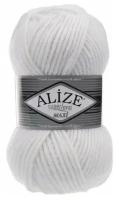 Пряжа Alize Superlana Maxi, 25 % шерсть, 75 % акрил, 100 г, 100 м, 1 шт., 55 белый 100 м