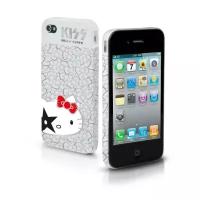 Чехол жесткий "Hello Kitty Kiss" для iPhone 4/4S (белый)