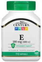 Капсулы 21st Century Vitamin E, 140 г, 400 МЕ, 110 шт