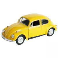 Машинка металлическая Uni-Fortune RMZ City серия 1:32 Volkswagen Beetle 1967, инерционная, желтый матовый цвет, 16.5 x 7.5 x 7 см