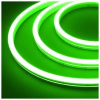 Гибкий неон, цвет зеленый, неоновая светодиодная лента 6х12мм, 12V DC, 120 LED/m, IP 65