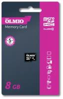 Карта памяти microSDHC 8GB Class 10, без адаптера, OLMIO