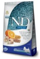 N&D OCEAN Adult MINI Cod, Spelt, Oats & Orange низкозерновой сухой корм для взрослых собак мелких пород с треской и апельсином, 800г 0.8 кг