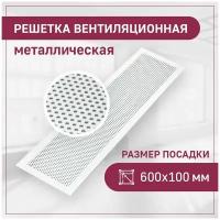 Решетка вентиляционная ExDe, перфорированная, Круг, Белый 600х100