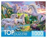 Пазлы Рыжий кот 1000 деталей, TOP puzzle "Сказочный мир единорогов" (ХТП1000-2177)