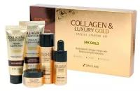 3W Clinic Набор уходовой косметики с коллагеном и золотом COLLAGEN & LUXURY GOLD SPECIAL