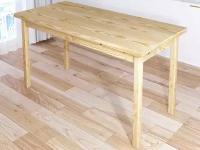 Стол кухонный Классика из массива сосны, столешница 40 мм и ножки без покраски, 130х60х75 см