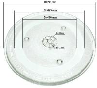 Тарелка для СВЧ микроволновой печи Daewoo с креплением под коуплер, диаметр 285мм, KOR-810 S