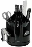 Настольный набор пластиковый вращающийся Eagle "Мини-деск" (10 предметов+3 ручки) черный