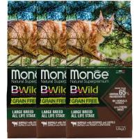 Сухой корм для кошек Monge BWILD Feed the Instinct для крупных пород, беззерновой, с буйволом, с картофелем, с чечевицей