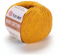 Пряжа для вязания YarnArt Baby Cotton (Бэби Коттон) - 1 моток 433 горчица, для детских вещей и амигуруми, 50% хлопок, 50% акрил, 165 м/50 г